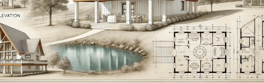 Our hilltop wedding pavilion will feature a view over a brand new hilltop pond