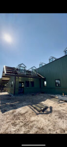 Construction on the barn office continues in February