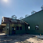 Construction on the barn office continues in February