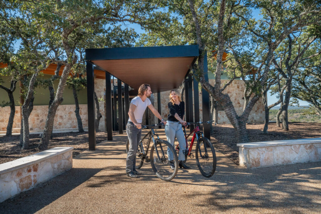 mountain biking adventure departs from the lodge