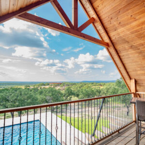 Pool and Hill country view at the cottage