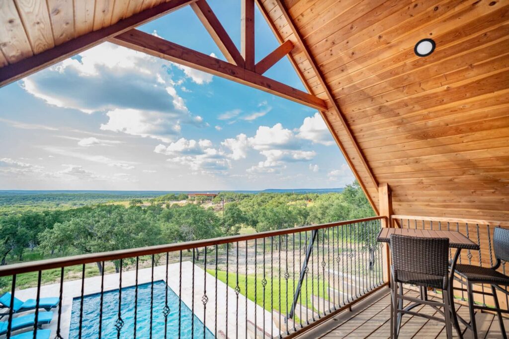 Hill Country Views for miles from the upstairs patio at the cottage