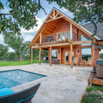 private pool and hot tub patio area overlooking expansive views