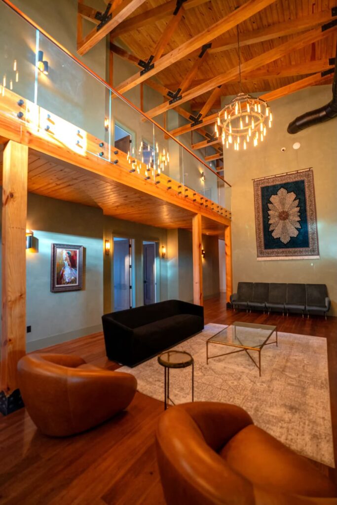 The Library at The Artemis Lodge perfect for intimate gatherings and cocktail receptions