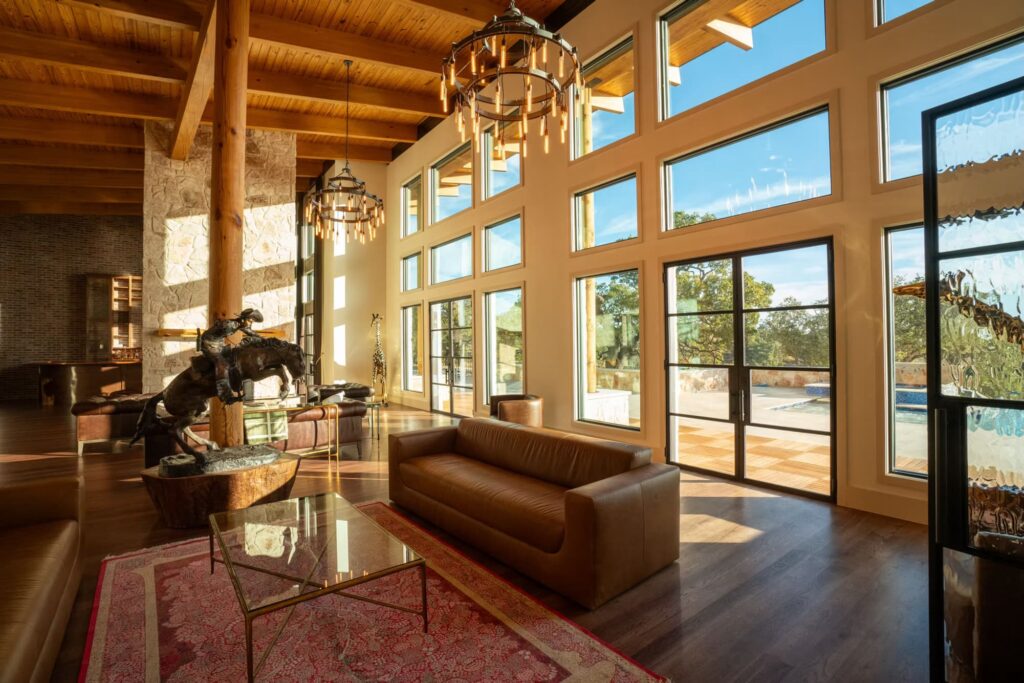 The great room event and wedding reception spaces in the Artemis Lodge