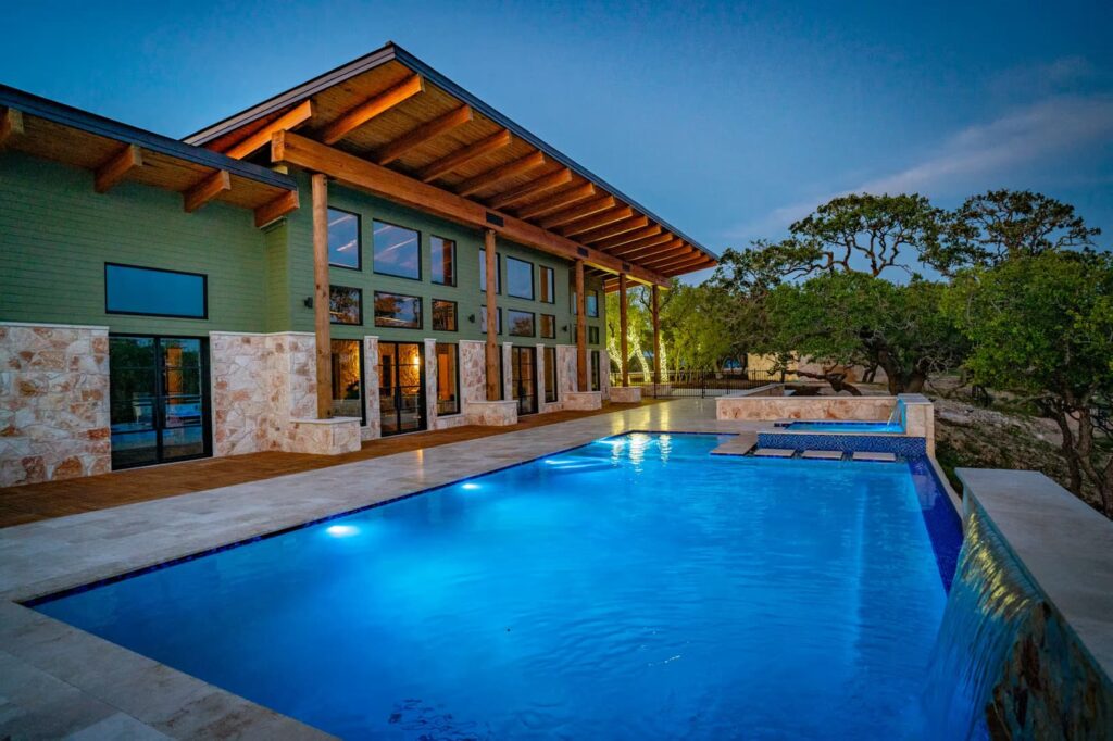 The Lodge Pool at sunset