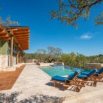 Swimming pool and patio areas at the lodge