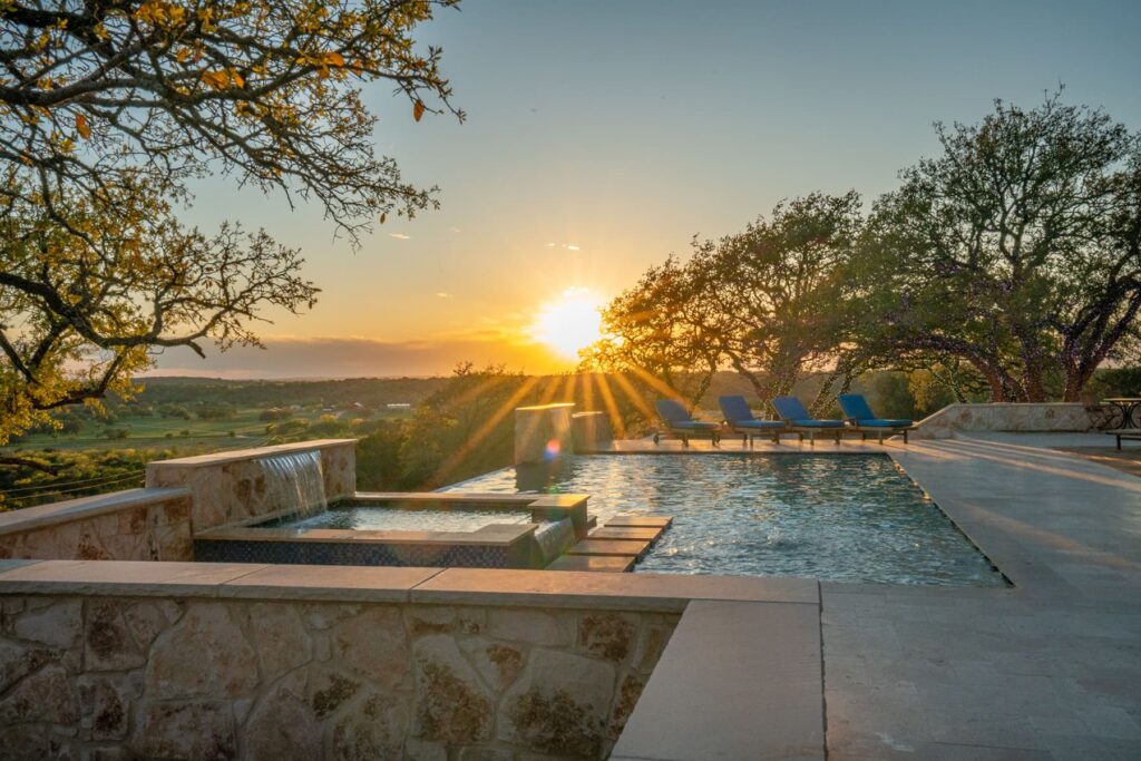 Sunset on the patio for relaxing and mindfulness